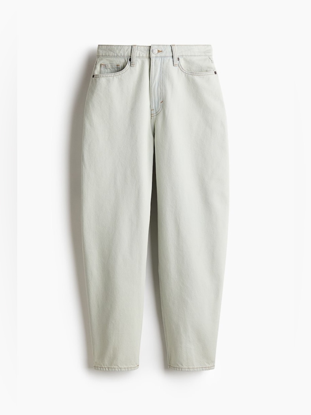 H&M Women's Straight Leg Jeans in Pale Cream